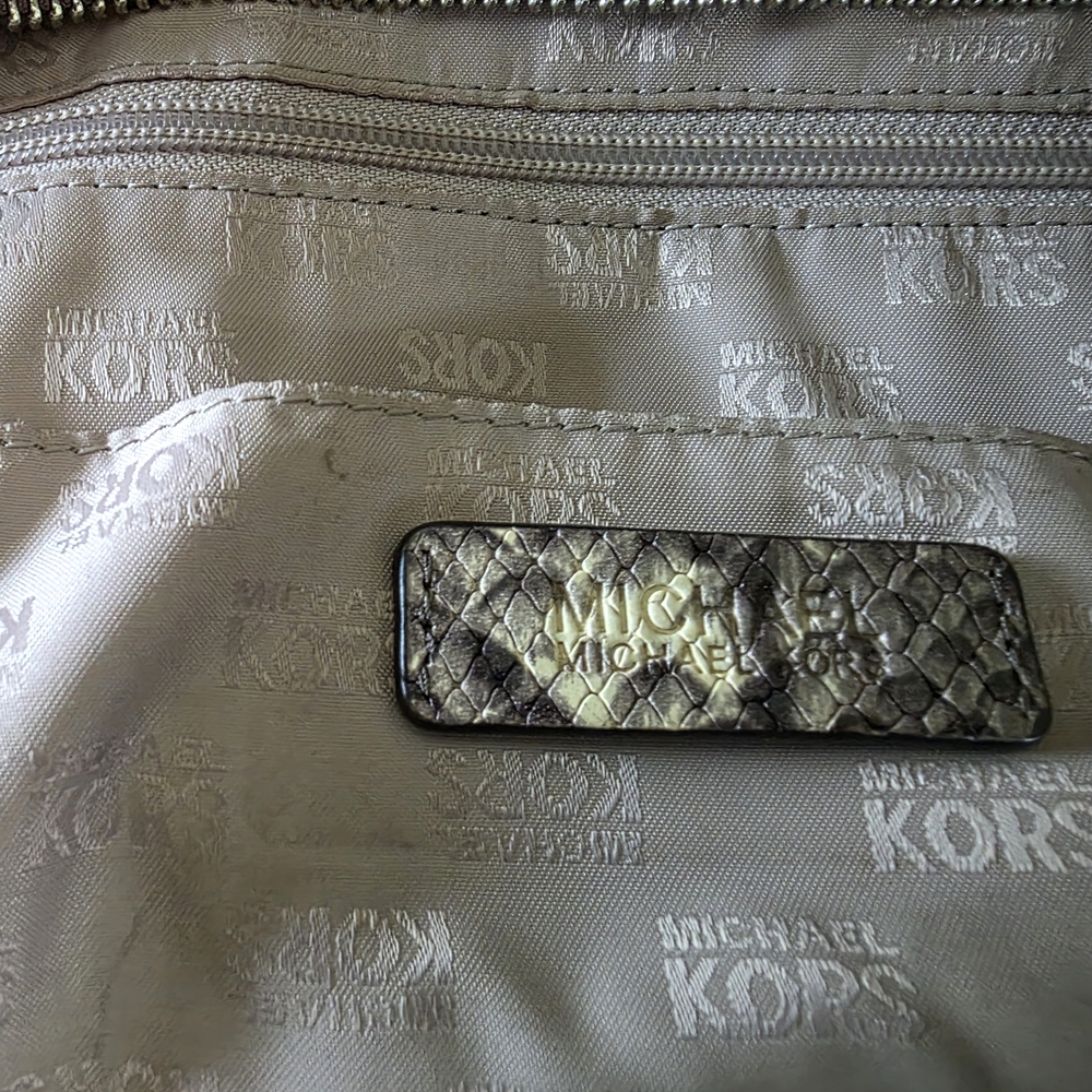 Michael Kors Python Pattern Tote - Tan And Black - image 8